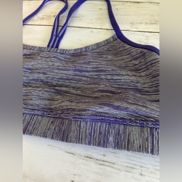 Lululemon size 8 sports bra purple, and white razorback - Picture 3 of 5